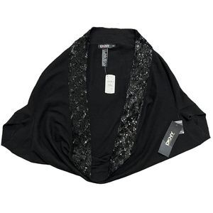 DKNY Sequined Shrug Wrap Black Small NEW WITH TAG MSRP $225